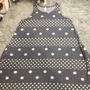MTS Blue And White Polka dot Tank Shirt Dress With Pockets Women’ Size Small
